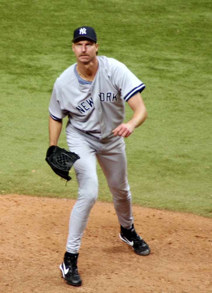 Randy Johnson with the Yankees in 2006. The photograph is not the May 25, 1989 trade.