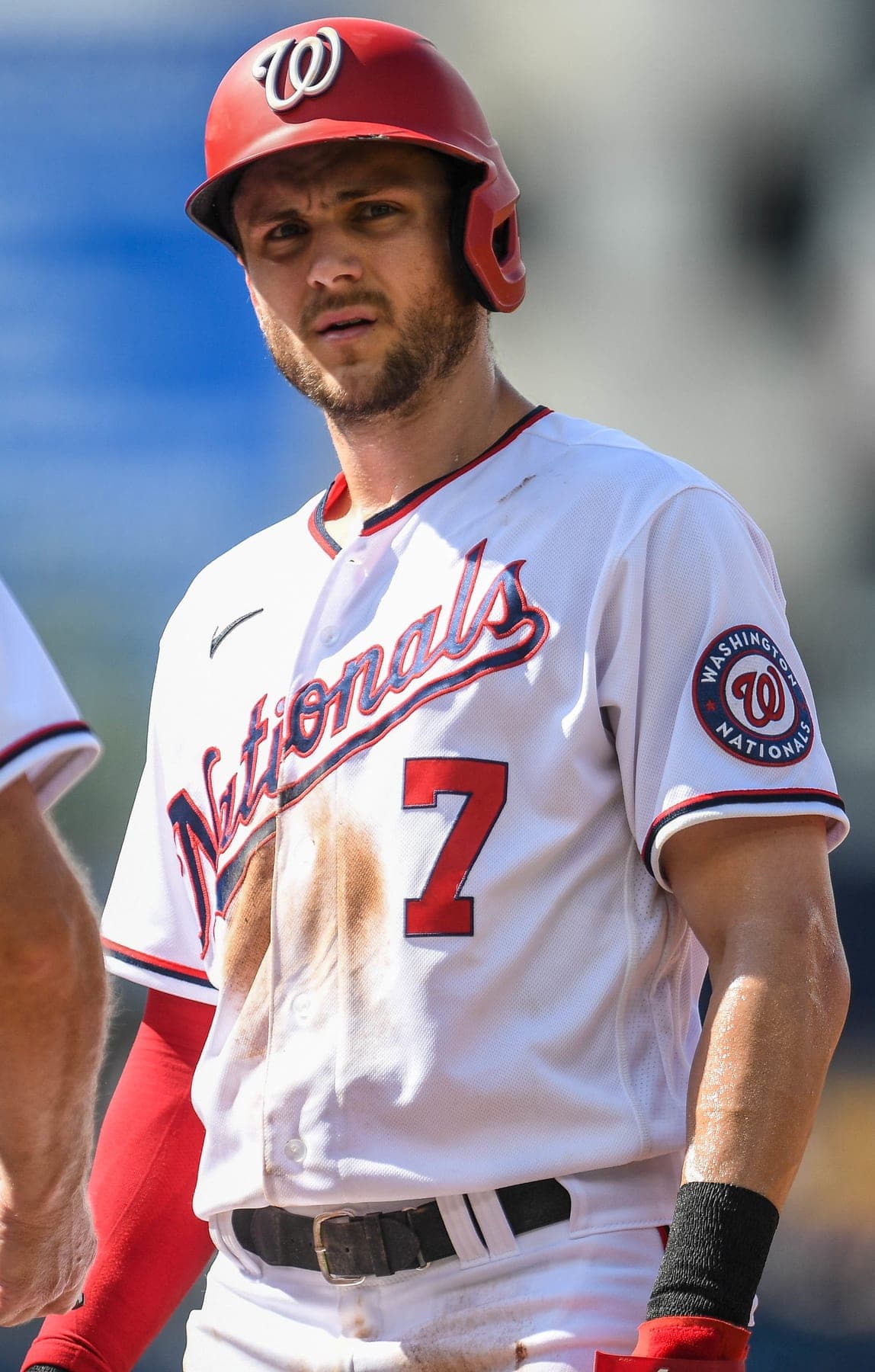 Trea Turner with the Nationals, June 30, 2021. Not the 2019 World Series Game 6 play.