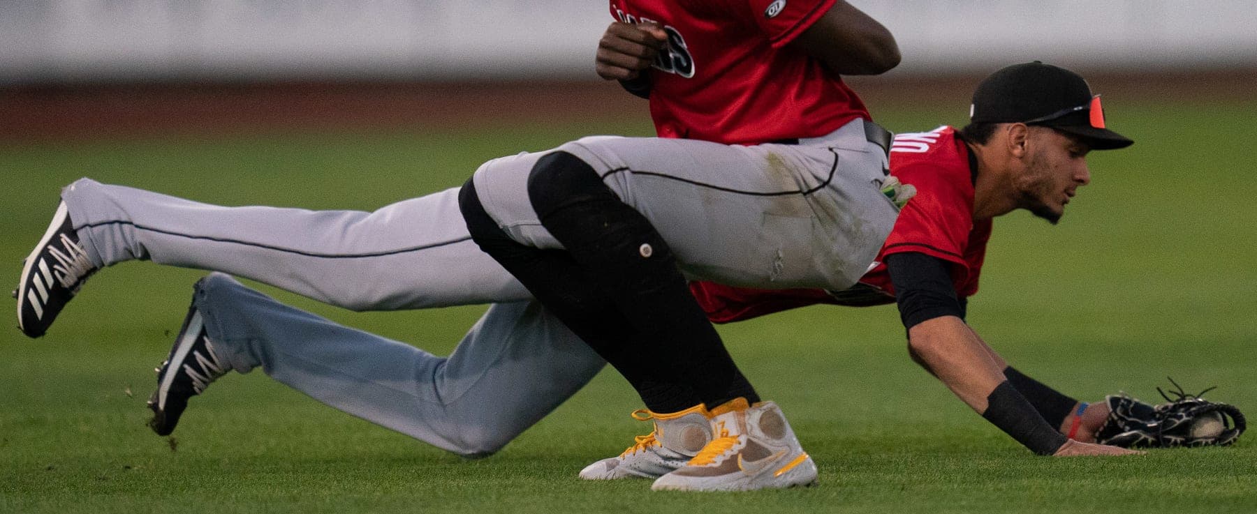 Tucupita Marcano diving for a catch with the Triple-A Indianapolis Indians, September 2021. Not related to the betting ban.